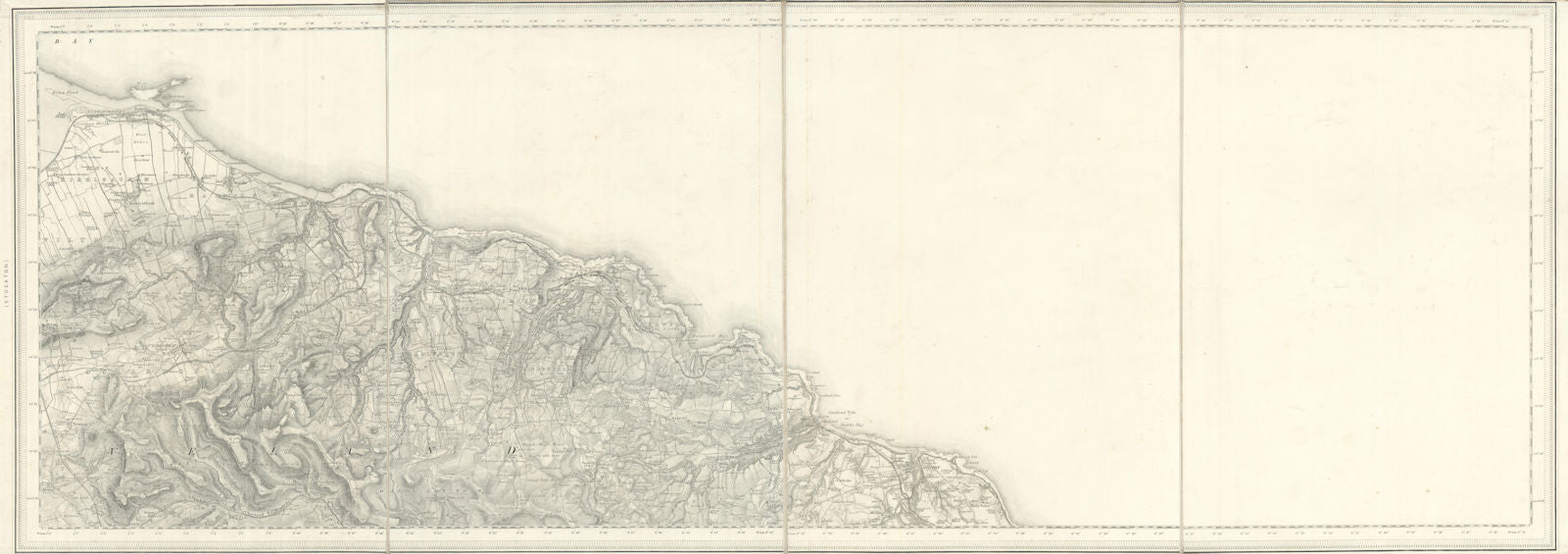OS #104 Redcar-Whitby Coast. North Yorkshire Moors & Cleveland Hills 1863 map